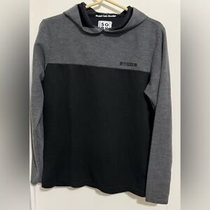 Straight Outta Brooklyn men's black and gray hooded long sleeve t-shirt size S